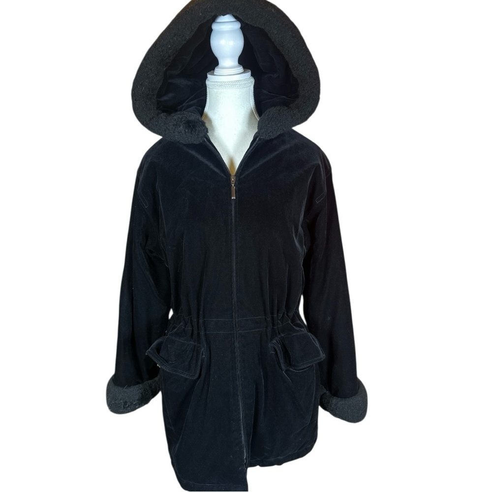 Gallery Black Teddy Hooded Jacket - Picture 12 of 12